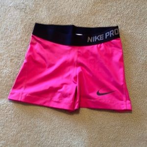 Nike Pro women’s shorts in hot pink. Size small